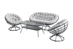 Papasan Metal Balkon Mobilyası | Döner Berjer | 2'li Takım | Formood