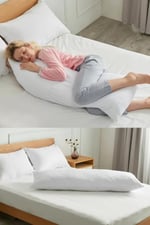 1.Kalite Boncuk Elyaf Dolgulu Dolgun Rahat Yan Yatış Ve Hamile Yastığı Uzun Yastık 40x120 - 1300gr