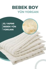 %100 Doğal Yünden El Dikimi Bebek Yün Yorganı