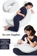 XL Emzirme Yastığı Ve Hamile Yastığı Bebek Destek Minderi, Hamile Yastığı, Pamuklu Kumaş, 200 x70 cm
