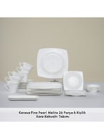 Karaca Fine Pearl Melita 26 Parça 6 Kişilik Kare Kahvaltı/Servis Takımı