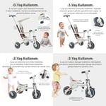 Huggy 6in1 FunTrike Siyah 3 Tekerlekli Bebek Bisikleti |Ebeveyn Kontrollü, Katlanabilir ve Denge Modlu