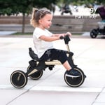 Huggy 6in1 FunTrike Siyah 3 Tekerlekli Bebek Bisikleti |Ebeveyn Kontrollü, Katlanabilir ve Denge Modlu