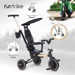 Huggy 6in1 FunTrike Siyah 3 Tekerlekli Bebek Bisikleti |Ebeveyn Kontrollü, Katlanabilir ve Denge Modlu