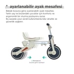 Huggy 6in1 FunTrike Siyah 3 Tekerlekli Bebek Bisikleti |Ebeveyn Kontrollü, Katlanabilir ve Denge Modlu