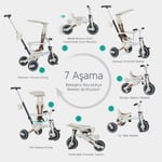 Huggy 6in1 FunTrike Siyah 3 Tekerlekli Bebek Bisikleti |Ebeveyn Kontrollü, Katlanabilir ve Denge Modlu