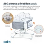 Huggy Calm All in One Çift Yönlü Bluetooth Müzikli Ana Kucağına Dönüşebilen Otomatik Sallanabilir Mini Beşik