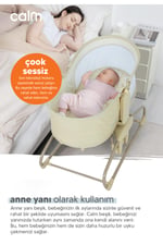 Huggy Calm All in One Çift Yönlü Bluetooth Müzikli Ana Kucağına Dönüşebilen Otomatik Sallanabilir Mini Beşik