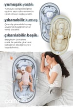 Huggy Calm All in One Çift Yönlü Bluetooth Müzikli Ana Kucağına Dönüşebilen Otomatik Sallanabilir Mini Beşik