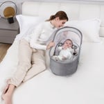 Huggy Calm All in One Çift Yönlü Bluetooth Müzikli Ana Kucağına Dönüşebilen Otomatik Sallanabilir Mini Beşik