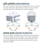 Huggy Calm All in One Çift Yönlü Bluetooth Müzikli Ana Kucağına Dönüşebilen Otomatik Sallanabilir Mini Beşik