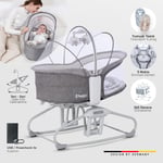 Huggy Calm All in One Çift Yönlü Bluetooth Müzikli Ana Kucağına Dönüşebilen Otomatik Sallanabilir Mini Beşik