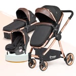 Huggy Mate 4 in 1 Chrome Luxury Krom Extra parlak Travel Bebek Arabası