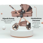 Huggy Mate 4 in 1 Chrome Luxury Krom Extra parlak Travel Bebek Arabası