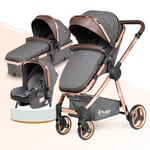 Huggy Mate 4 in 1 Chrome Luxury Krom Extra parlak Travel Bebek Arabası