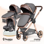 Huggy Mate 4 in 1 Chrome Luxury Krom Extra parlak Travel Bebek Arabası