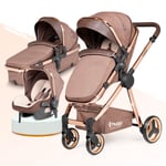 Huggy Mate 4 in 1 Chrome Luxury Krom Extra parlak Travel Bebek Arabası
