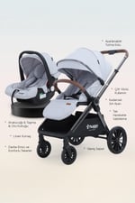 Huggy Mate 5 in 1 Extra Parlak Çift Yönlü Travel Bebek Arabası