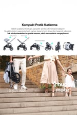 Huggy Mate 5 in 1 Extra Parlak Çift Yönlü Travel Bebek Arabası