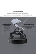 Huggy Mate 5 in 1 Extra Parlak Çift Yönlü Travel Bebek Arabası