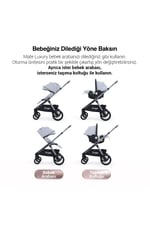 Huggy Mate 5 in 1 Extra Parlak Çift Yönlü Travel Bebek Arabası