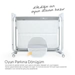 Huggy Moon Otomatik Sallanabilir Kumandalı Oyun Parkına Dönüşebilen Anne Yanı Elektrikli Beşik