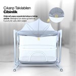 Huggy Moon Otomatik Sallanabilir Kumandalı Oyun Parkına Dönüşebilen Anne Yanı Elektrikli Beşik