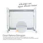 Huggy Moon Otomatik Sallanabilir Kumandalı Oyun Parkına Dönüşebilen Anne Yanı Elektrikli Beşik