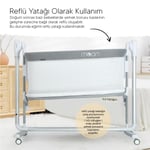 Huggy Moon Otomatik Sallanabilir Kumandalı Oyun Parkına Dönüşebilen Anne Yanı Elektrikli Beşik