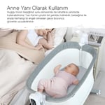 Huggy Moon Otomatik Sallanabilir Kumandalı Oyun Parkına Dönüşebilen Anne Yanı Elektrikli Beşik