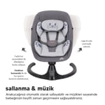 Huggy Pie Yenidoğandana Uygun Otomatik Sallanabilir Kumandalı Bluetooth Müzikli Ana Kucağı