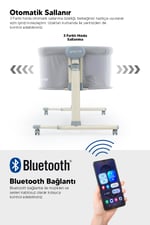 Huggy Swing Me Otomatik Sallanabilir Katlanabilir Alüminyum Anne Yanı Beşik