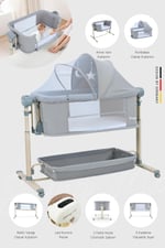 Huggy Swing Me Otomatik Sallanabilir Katlanabilir Alüminyum Anne Yanı Beşik