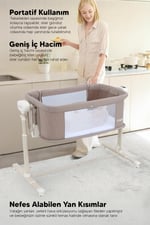 Huggy Swing Me Otomatik Sallanabilir Katlanabilir Alüminyum Anne Yanı Beşik