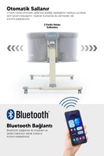 Huggy Swing Me Otomatik Sallanabilir Katlanabilir Alüminyum Anne Yanı Beşik