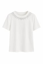 A Harfli Çizgili T-shirt Acı Kahve