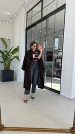 Acı Kahve Kuşaklı Trenç Ceket