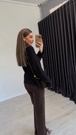 Ahşap Düğmeli Hırka Lacivert