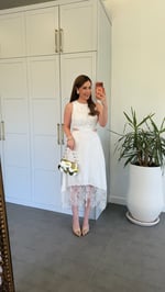 Amelia Dantel Elbise Ekru