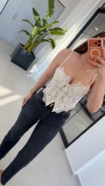 Amelie Dantel Korse Bluz Ekru