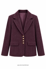 Antik Düğmeli Vatkalı Blazer Ceket Mürdüm