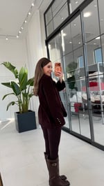 Antik Düğmeli Vatkalı Blazer Mürdüm