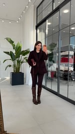 Antik Düğmeli Vatkalı Blazer Mürdüm