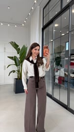 Atkılı Gömlek Krem