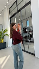 Azzare Kalp Nakışlı Bluz Bordo