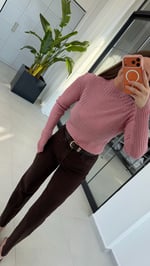 Balıkçıl Hafif Simli Bluz Pembe