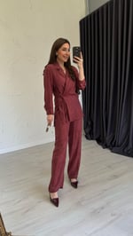 Bameda Gömlekli Takım Bordo