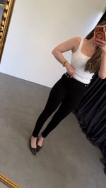 Bel Düğmeli Çelik Fit Tayt Pantolon Siyah