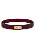 Bel Lastikli Kilit Kemer Bordo