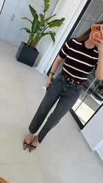 Belt Tintli Kemerli Jean Mavi